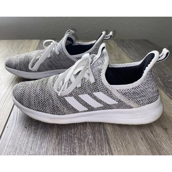 Adidas Womens US Size 6 Cloudfoam Pure DB0695 White Gray Athletic Running Shoes - Picture 5 of 12